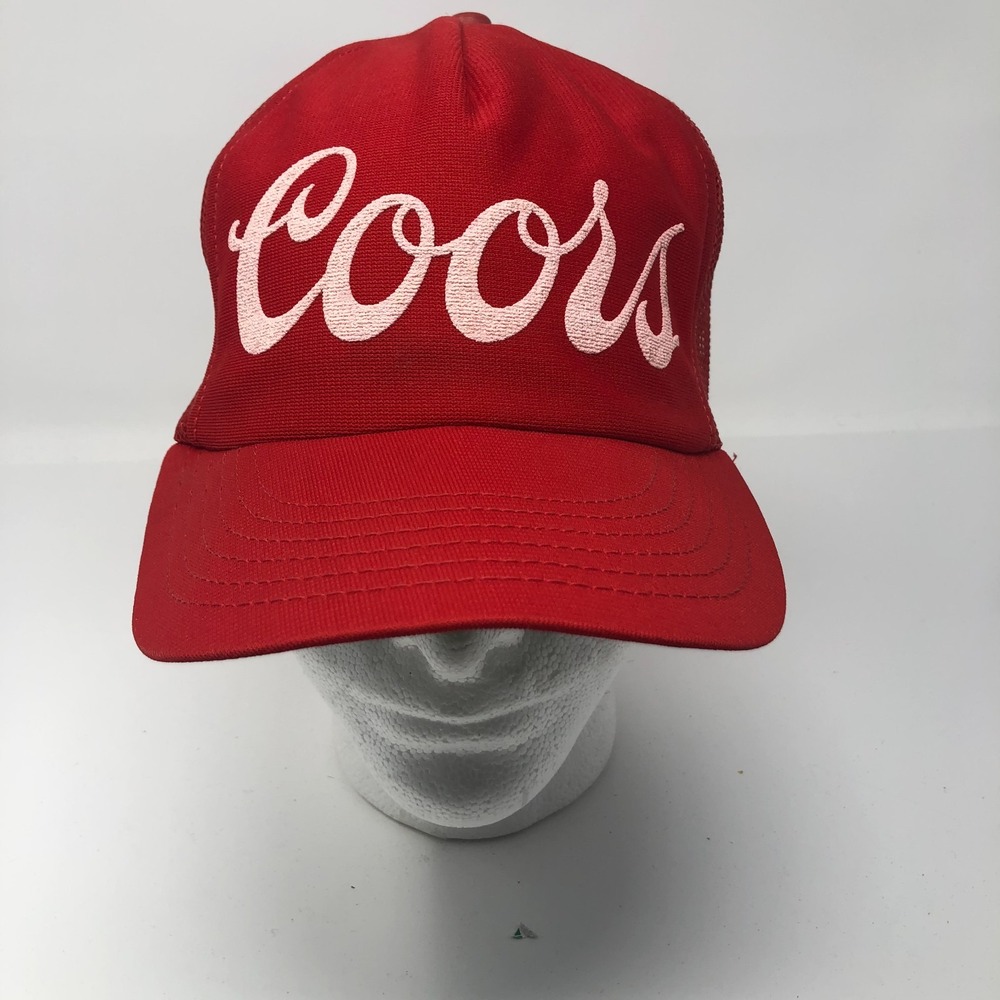 Vintage 80s 90s  COORS BEER SNAPBACK TRUCKER HAT K promotions Cap Made In‎ USA